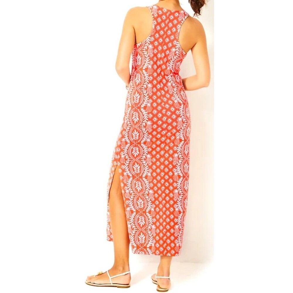 Lilly Pulitzer NWT Large Ulla Maxi Dress Harbour View Flamingo Feather Vacation - Picture 12 of 12